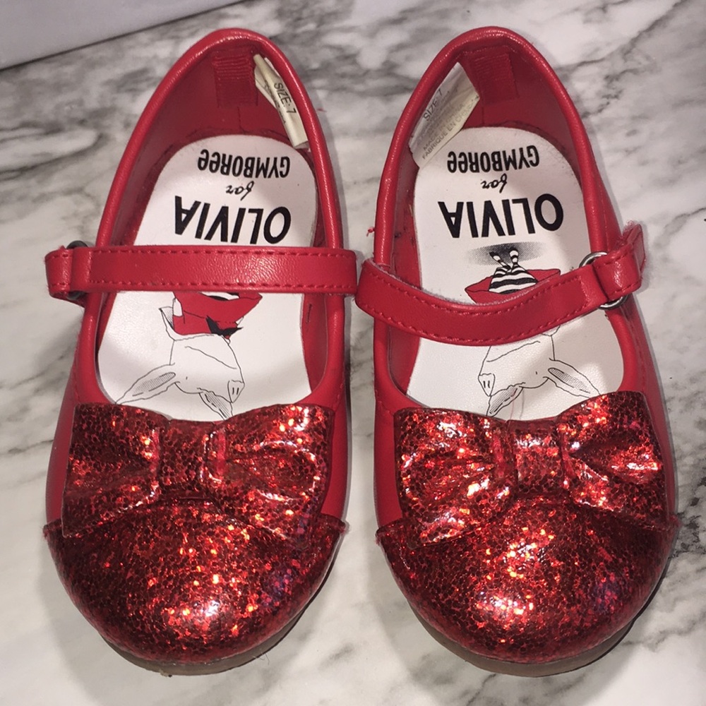 Red sparkle glitter bow Olivia ballet Gymboree 7